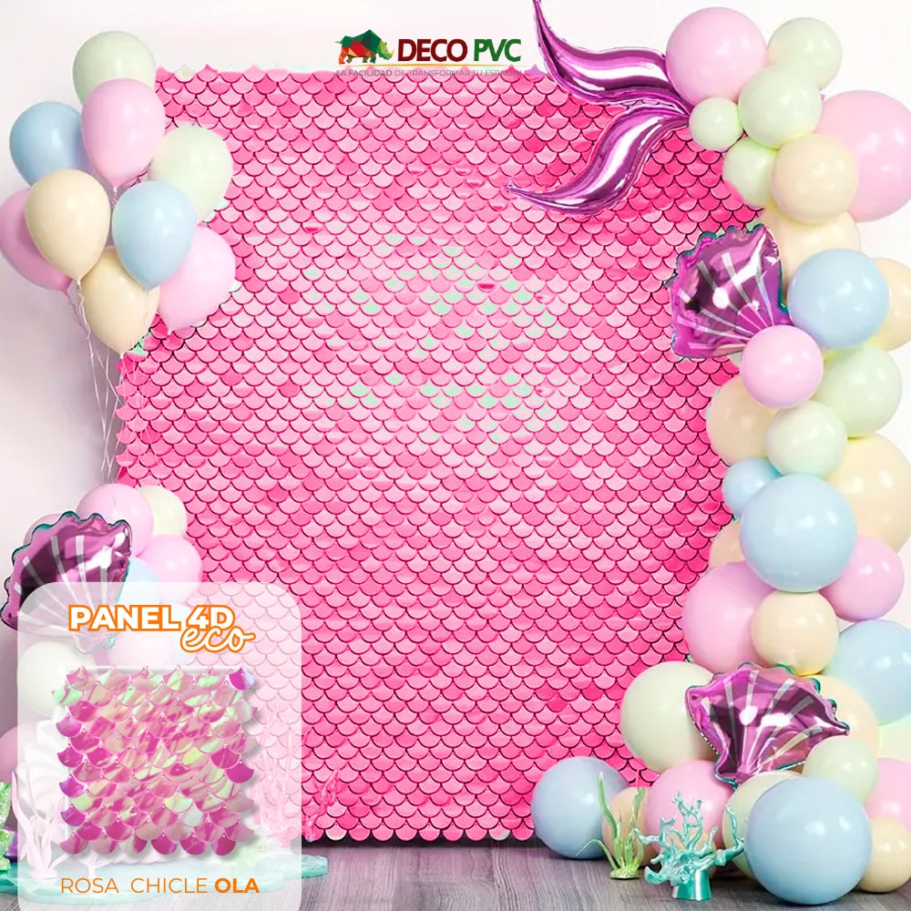 Panel 4D ECO Ola Rosa Chicle / 24pzas / 30*30cm