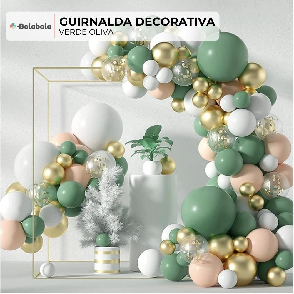 Verde Oliva - Guirnalda decorativa de globos- BolaBola®