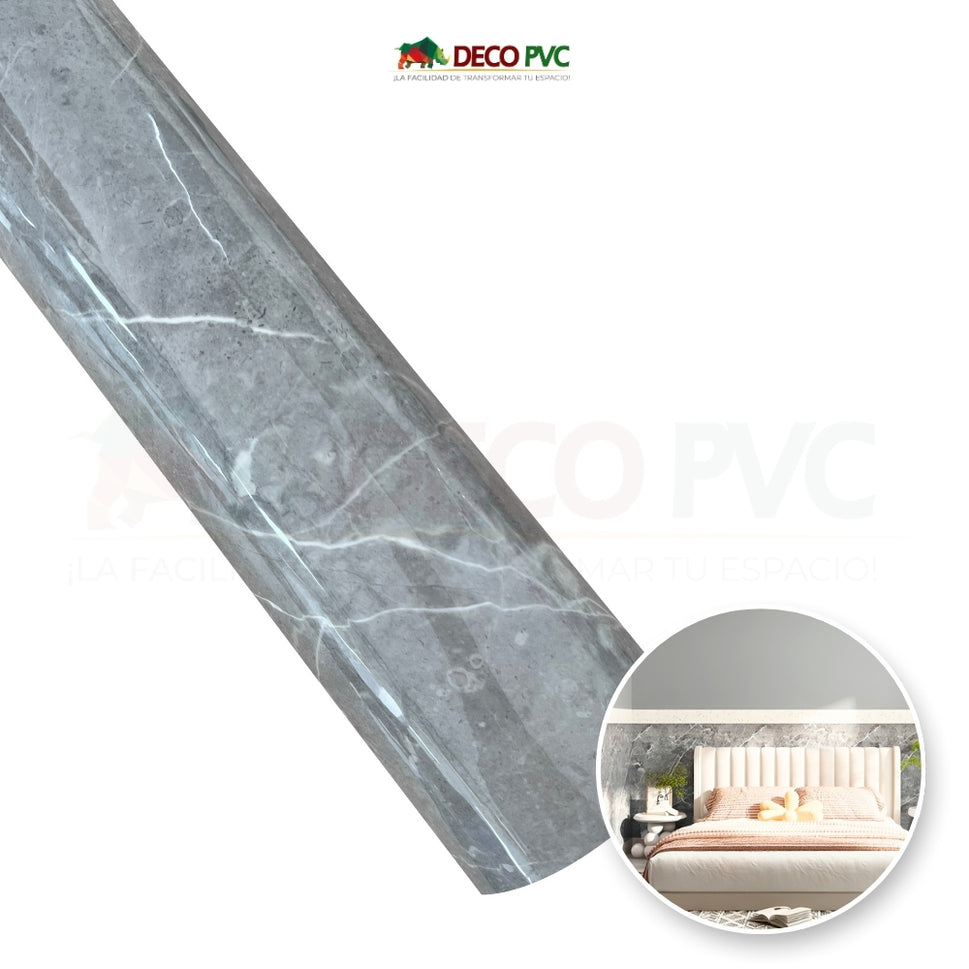 Mármol de PVC Autoadherible en rolloMA003 Mármol Grey Kassama