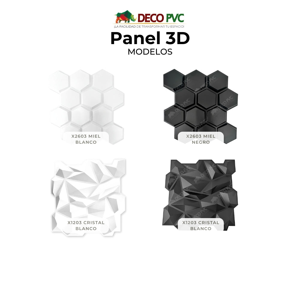 PANEL 3D Profesional - X1203 CRISTAL  / 10pzas / 50*50cm