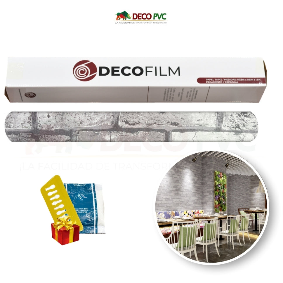 Papel Tapiz Ladrillo - DECOFILM®LADRILLO PERLA