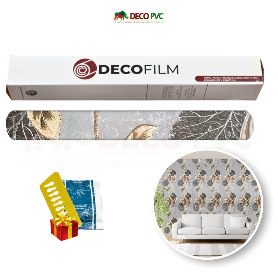 Papel Tapiz Floral Europeo - DECOFILM®Blanco