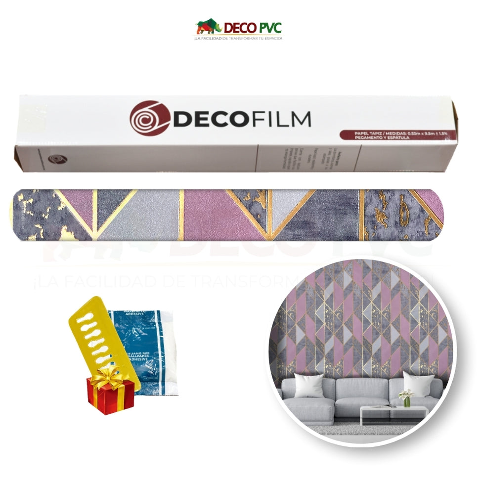 Papel Tapiz Geométrico - DECOFILM®ROSA