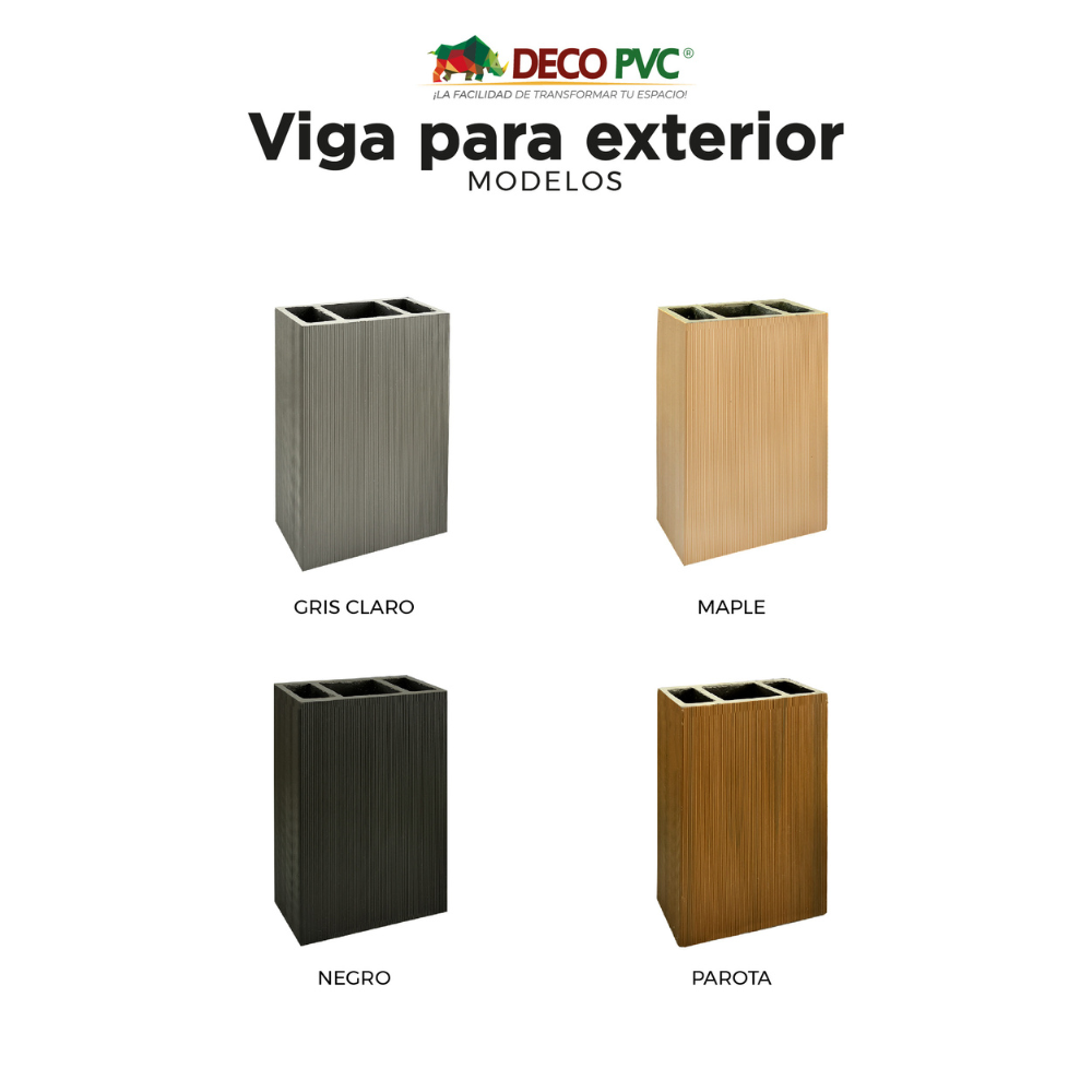 Viga para Exterior WPC / 4pzas / 5*10*280cm