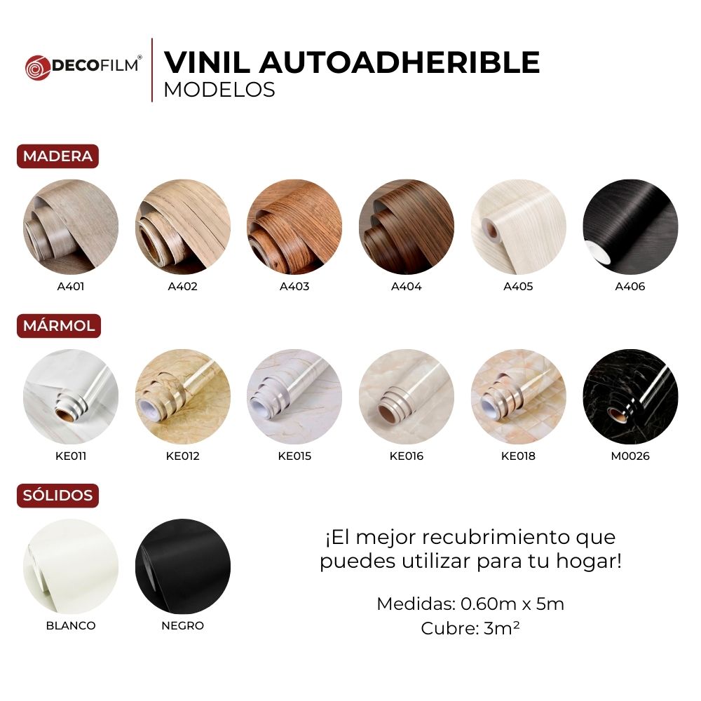 Vinil Autoadherible Madera en rollo (0.60x5m) - DECOFILM®