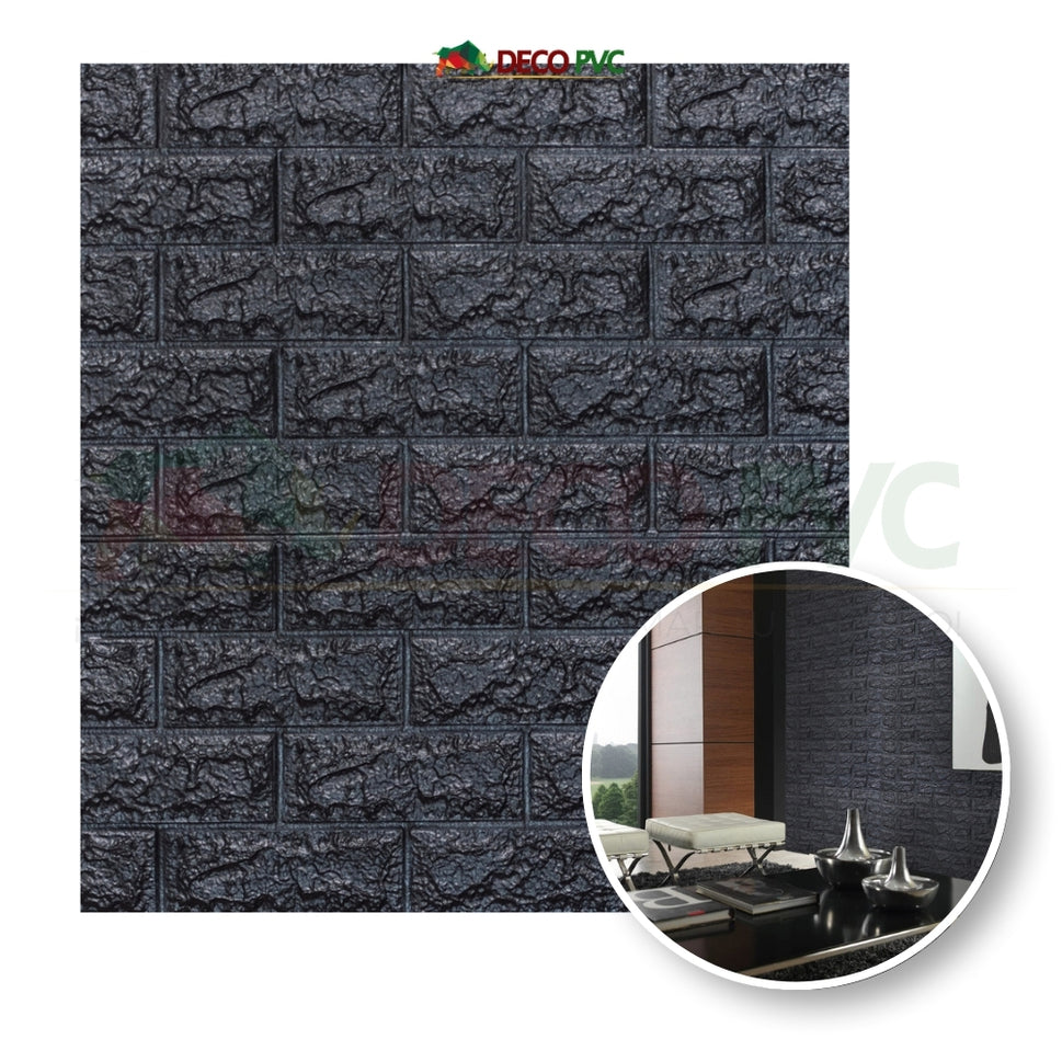 Panel Soft 3D Autoadherible  / 10pzas / 70*77cmNEGRO OBSIDIANA