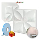 PANEL 3D - TRÉBOL S008 / 10pzas / 50*50cmBLANCO MATE/WHITE