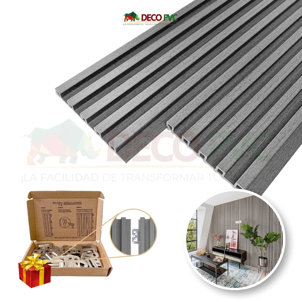 Decoslat Lambrin PlusMadera Roble Gris