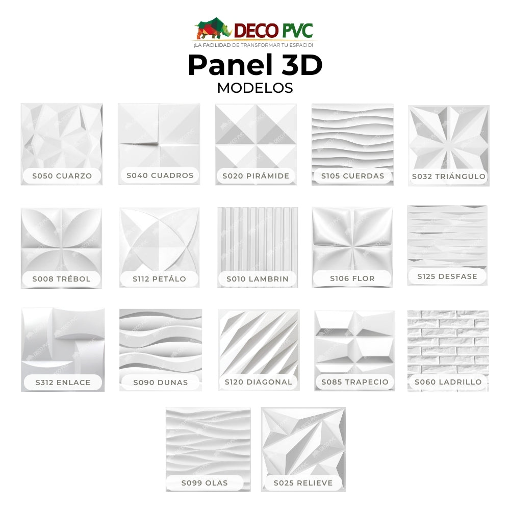 PANEL 3D -Cuarzo S050 / 10pzas / 50*50cm