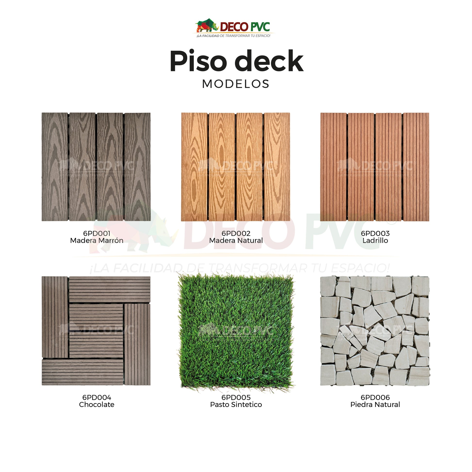 Deck piso para jardín / 6pzas /30*30
