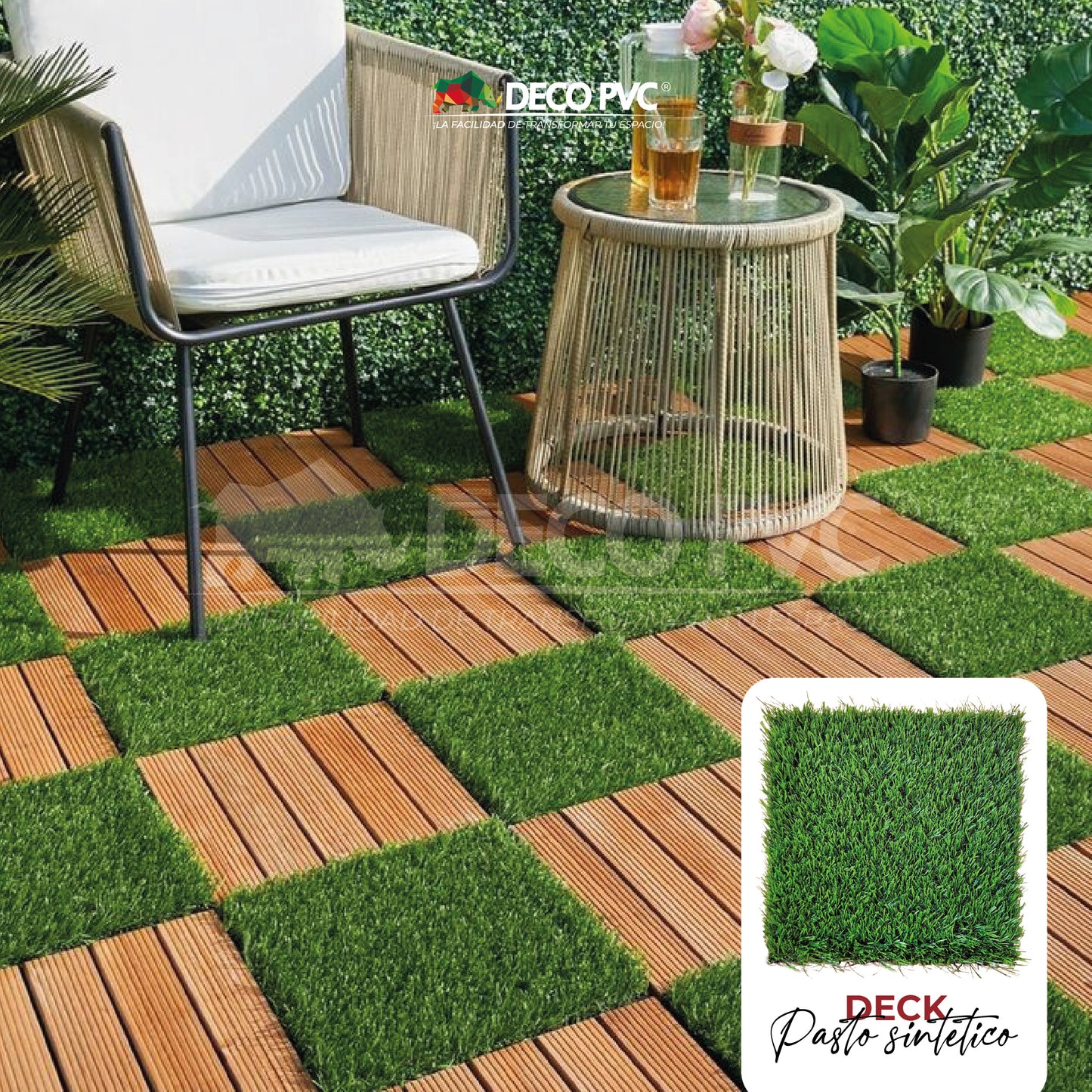 Deck piso para jardín / 6pzas /30*30