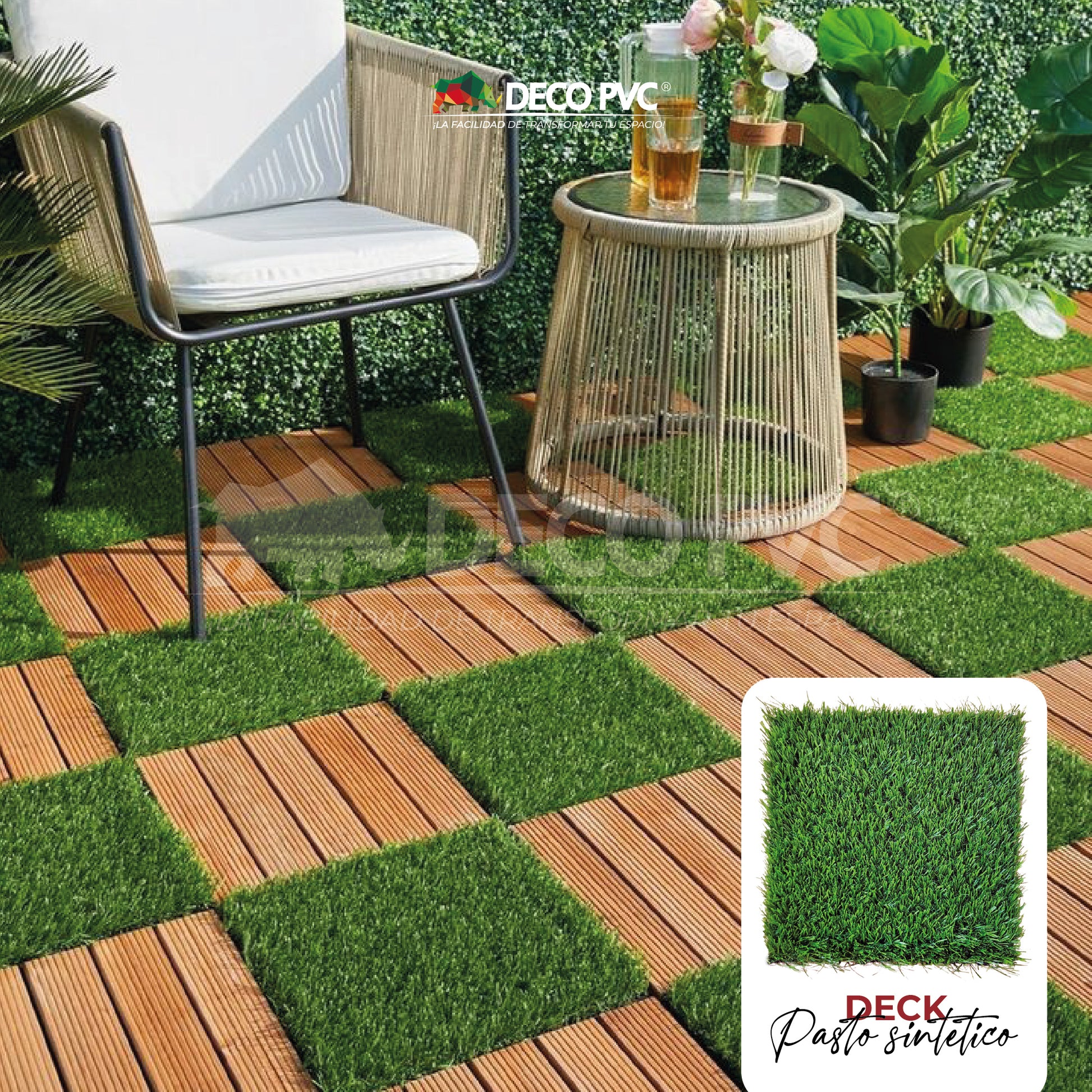Deck piso para jardín / 6pzas /30*30