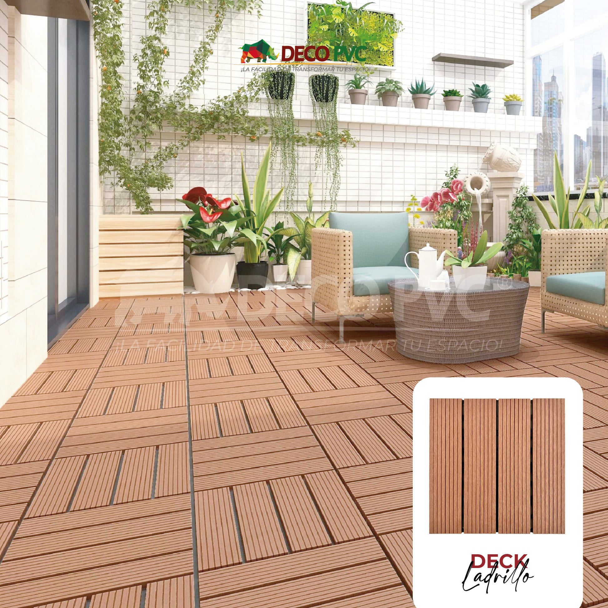 Deck piso para jardín / 6pzas /30*30