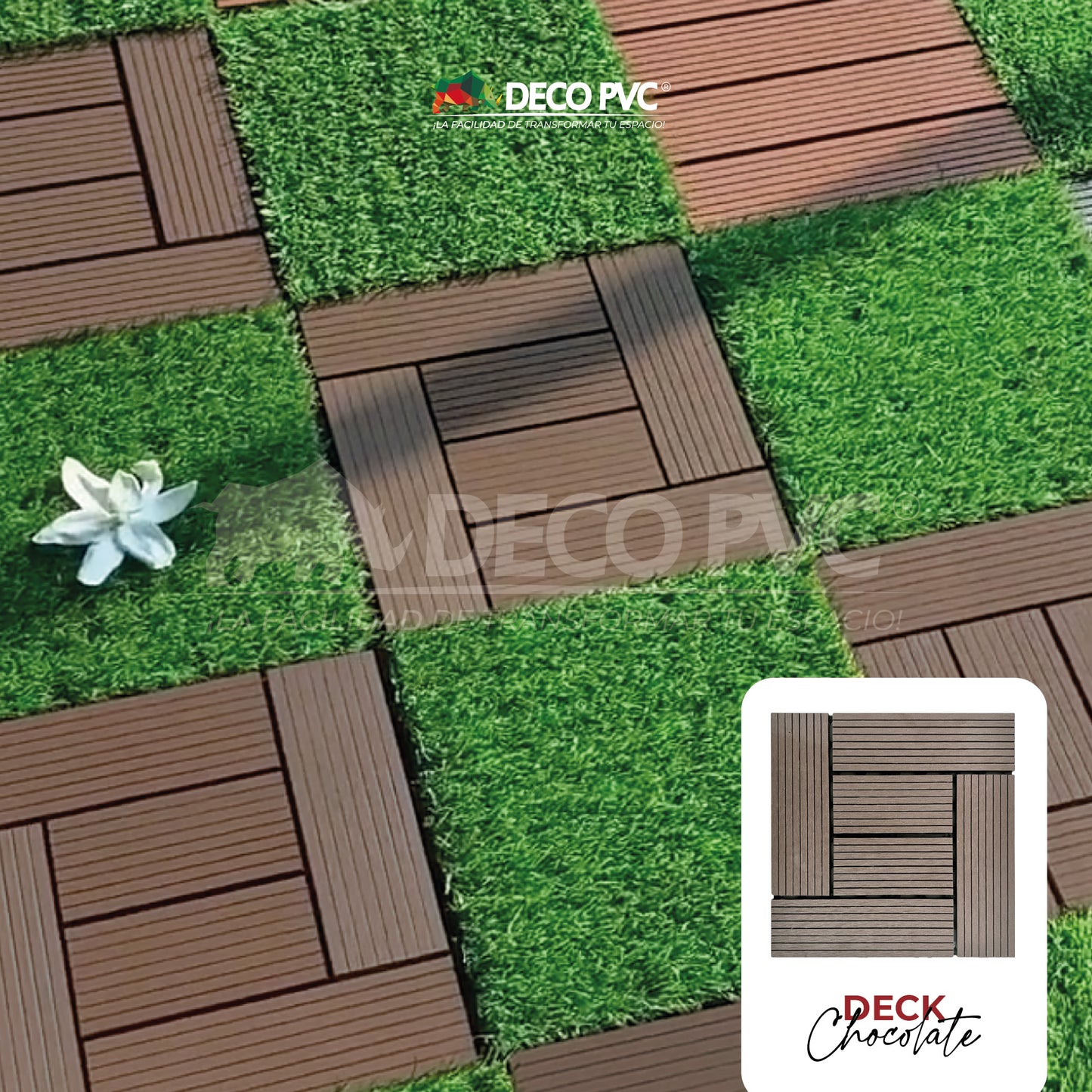 Deck piso para jardín / 6pzas /30*30