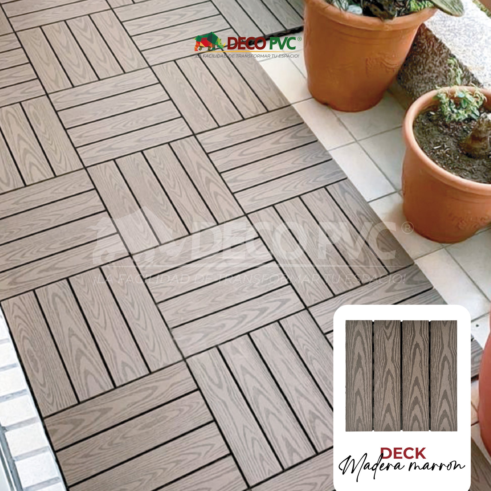 Deck piso para jardín / 6pzas /30*30