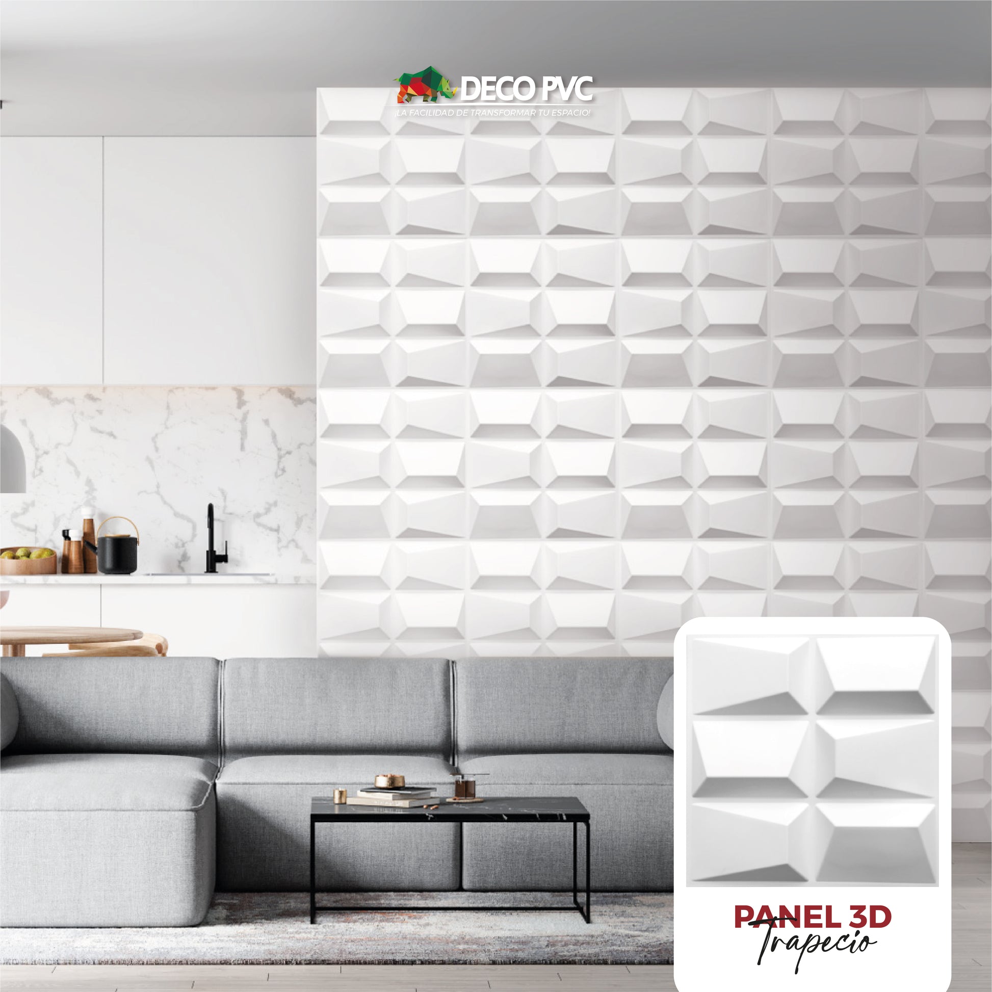 PANEL 3D - Trapecio S085 / 10pzas / 50*50cm