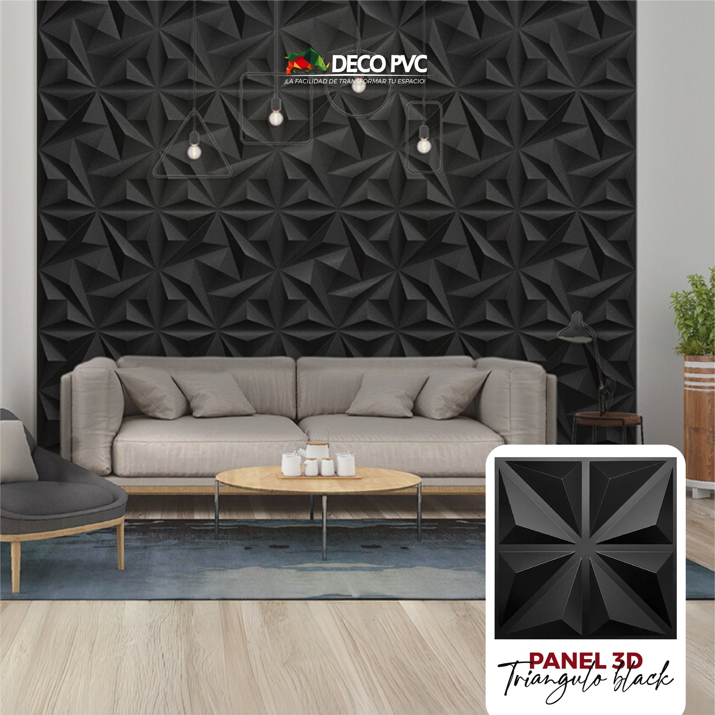 PANEL 3D - Triángulo S032 / 10pzas / 50*50cm