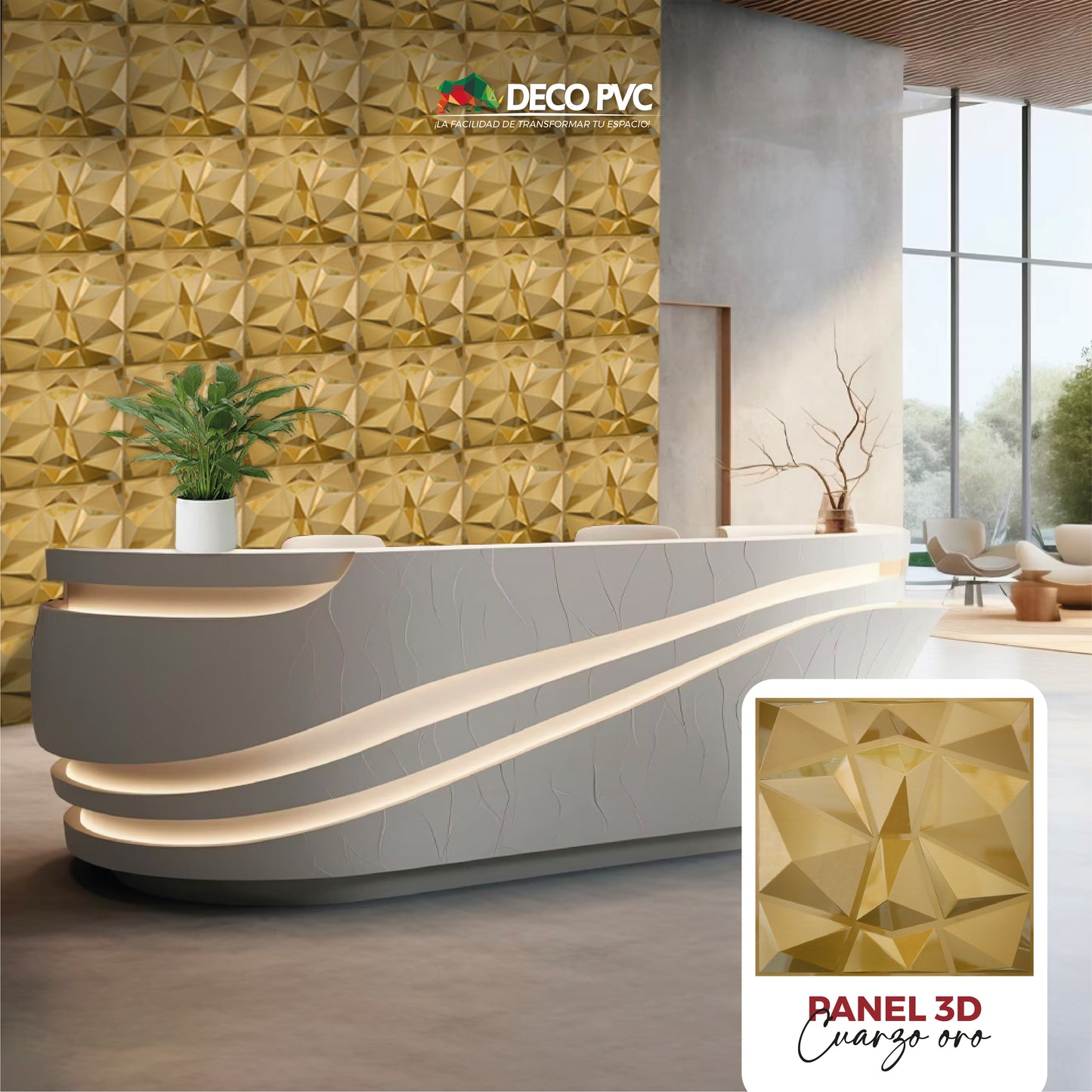 PANEL 3D -Cuarzo S050 / 10pzas / 50*50cm