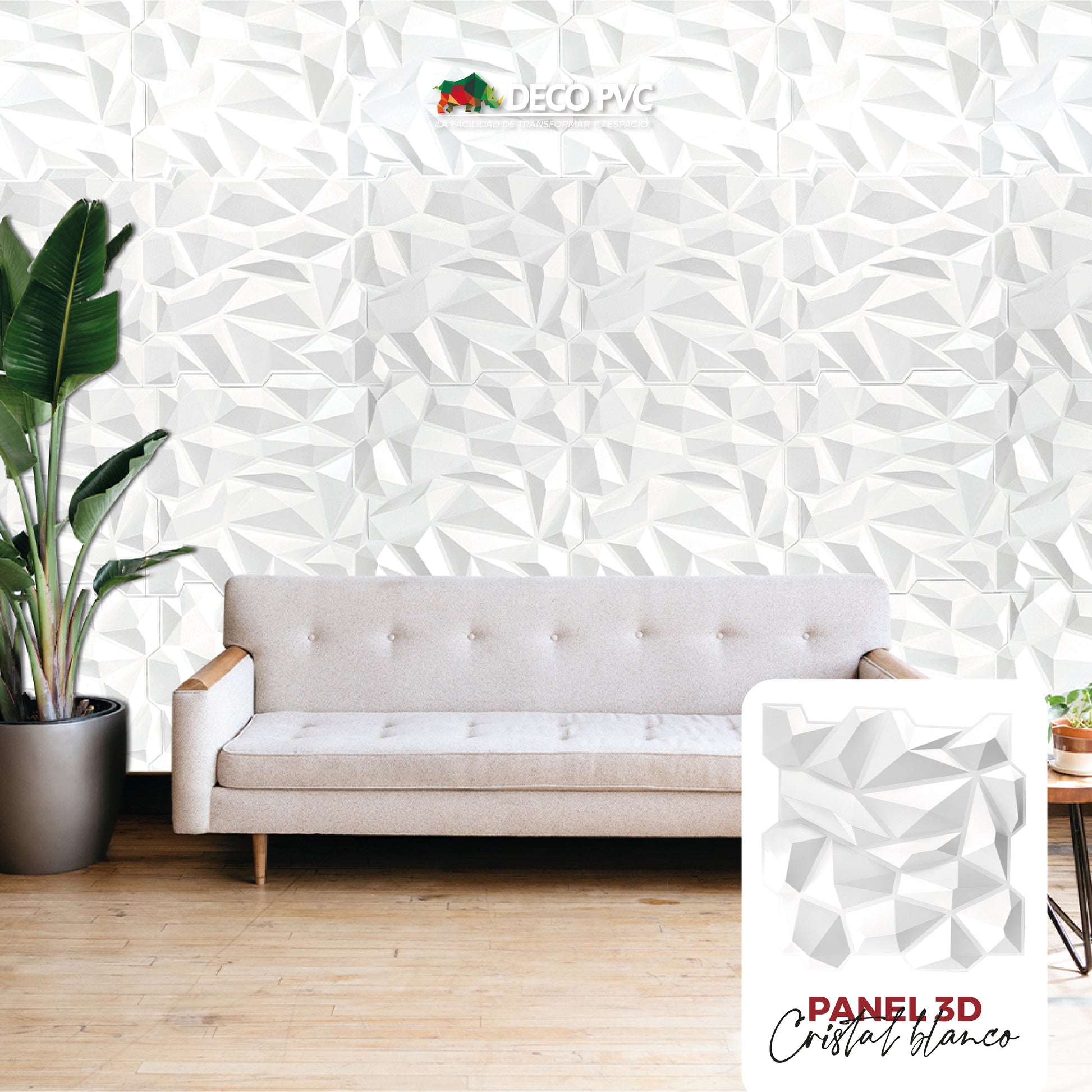 PANEL 3D Profesional - X1203 CRISTAL  / 10pzas / 50*50cm