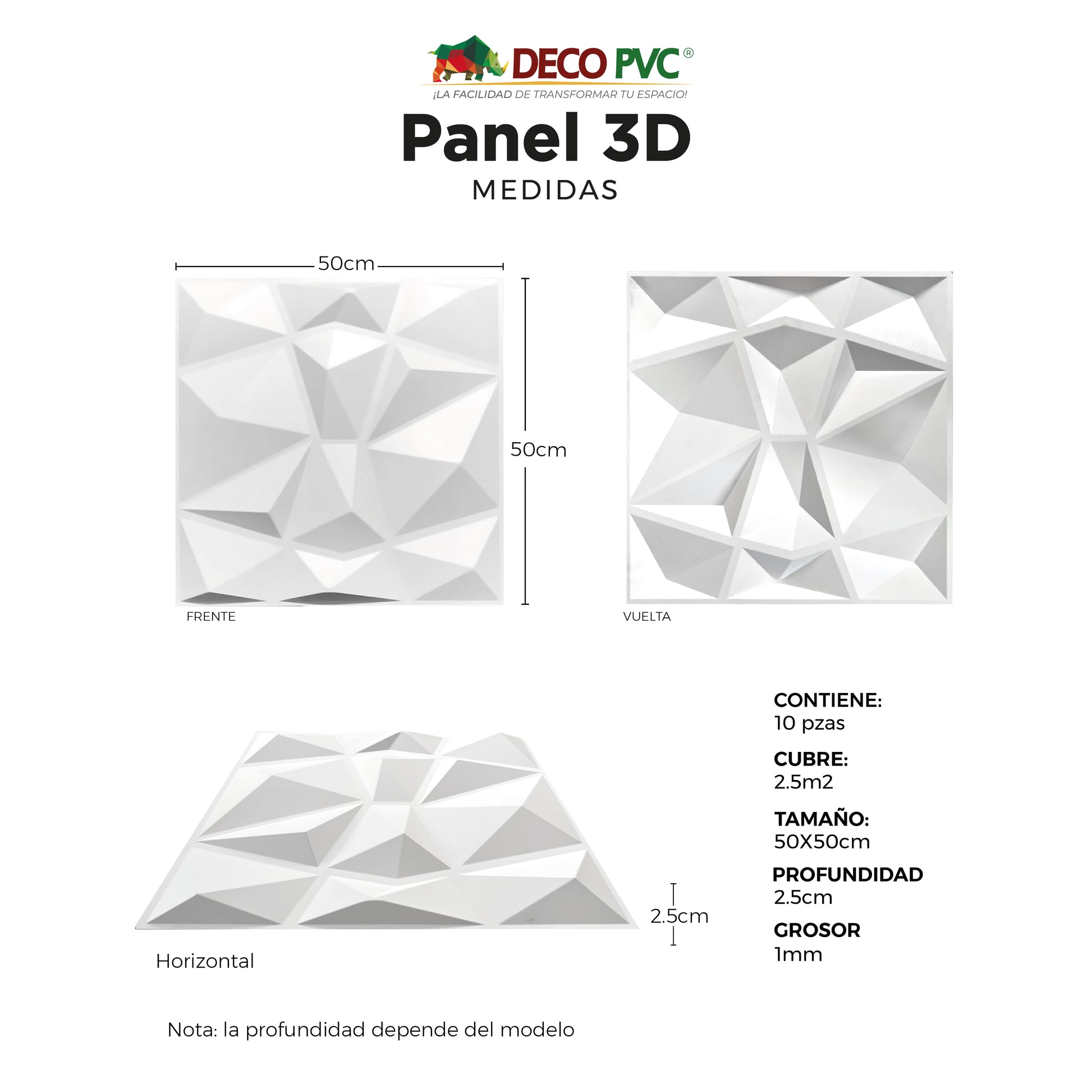 PANEL 3D -  Pétalo S112 / 10pzas / 50*50cm