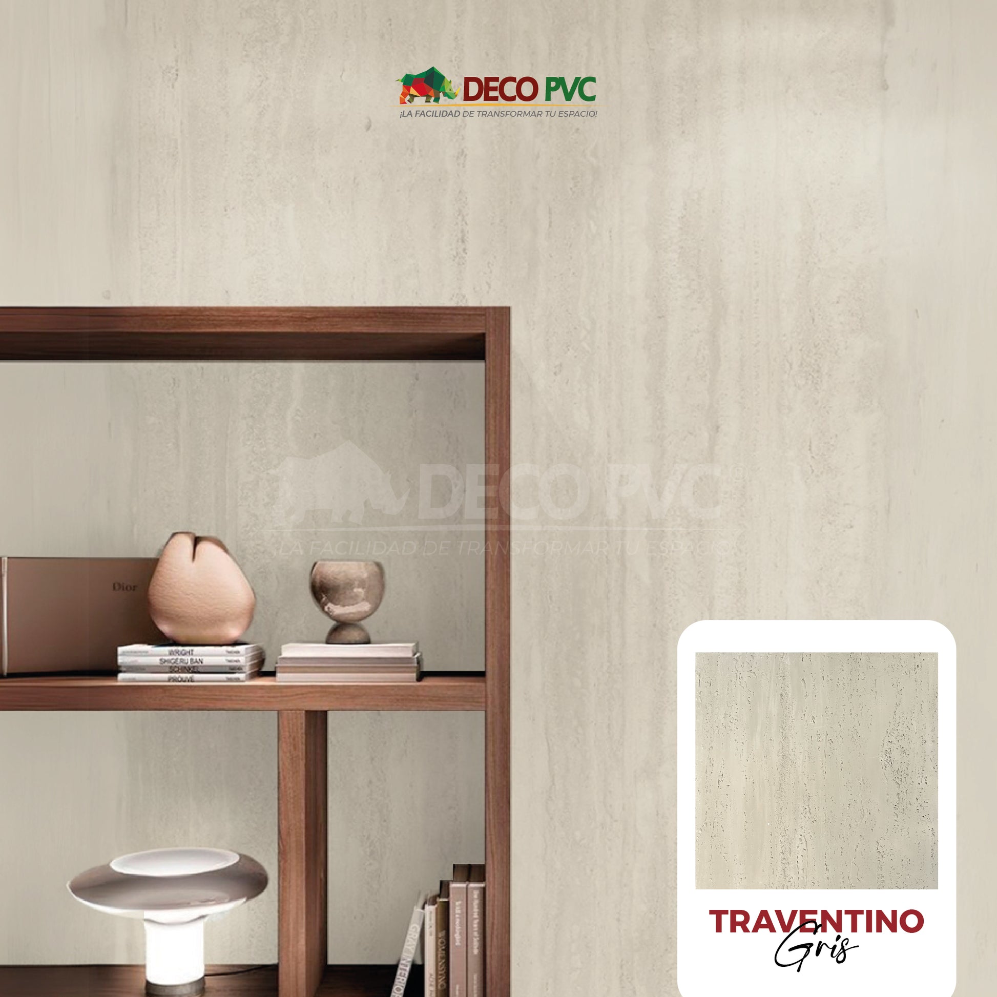 Travertino Gris DS0871 - Panel de Piedra Flexible