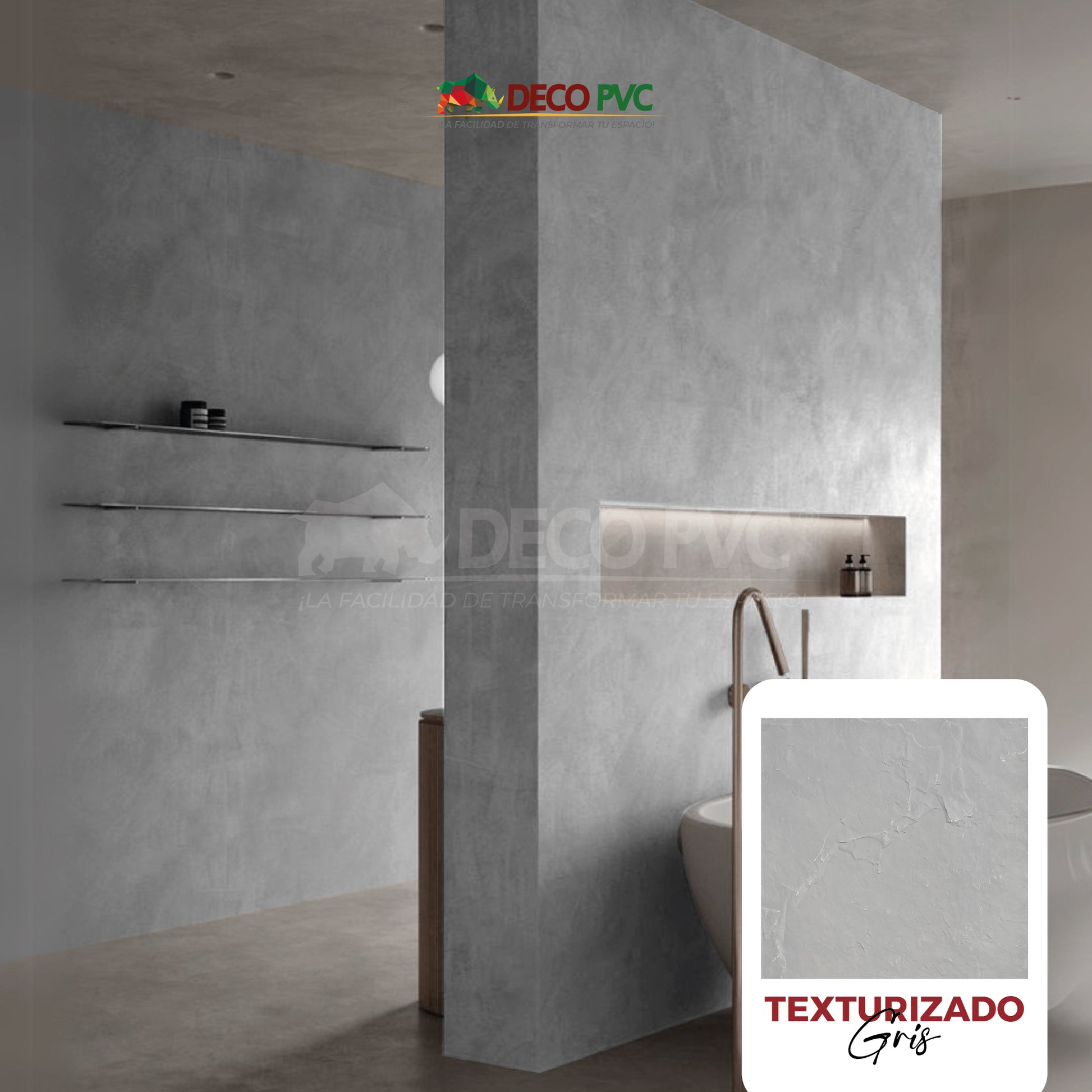 Gris Texturizado BY135 - Panel de Piedra Flexible