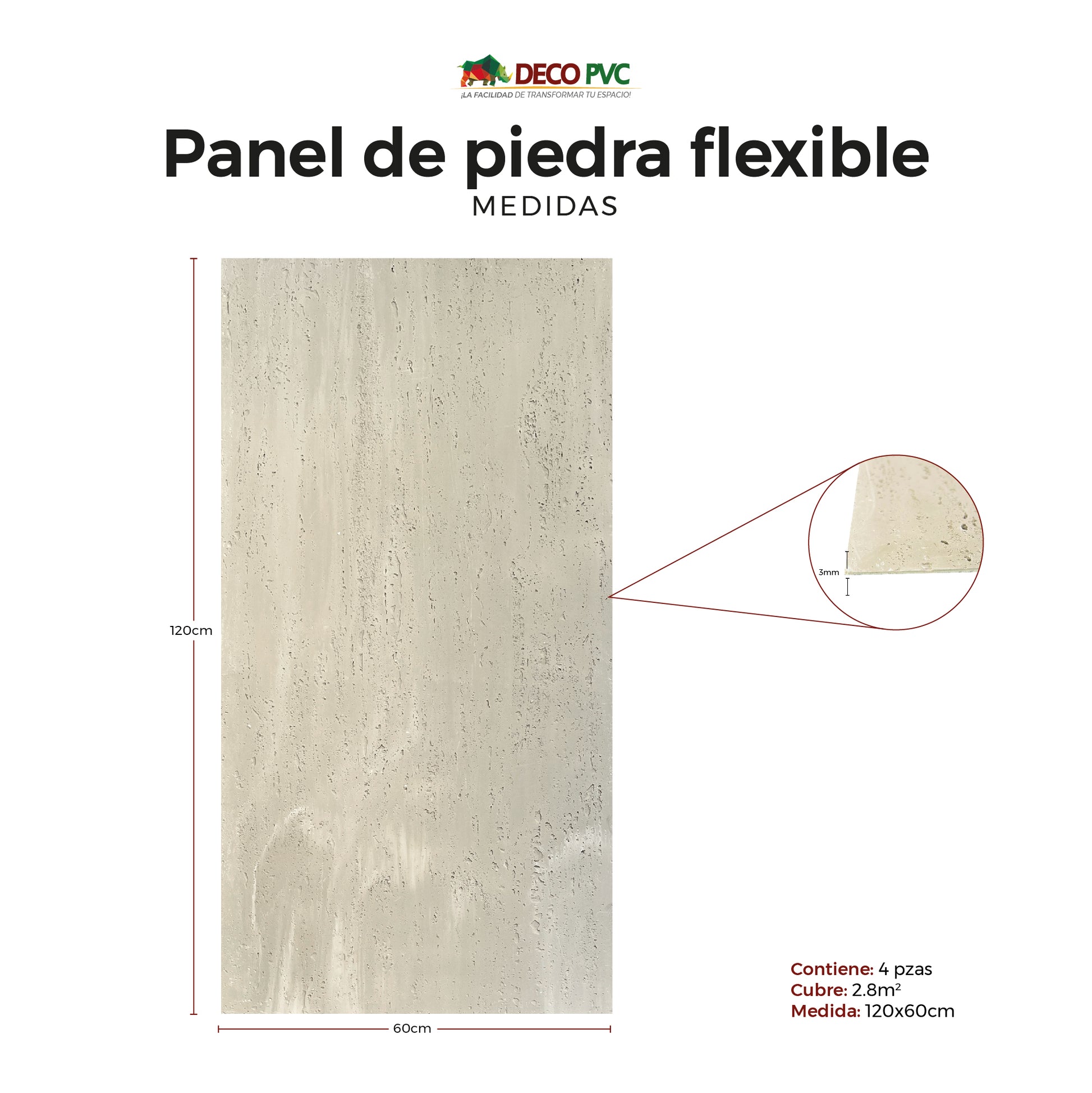 Rayado Negro BW1998 - Panel de Piedra Flexible