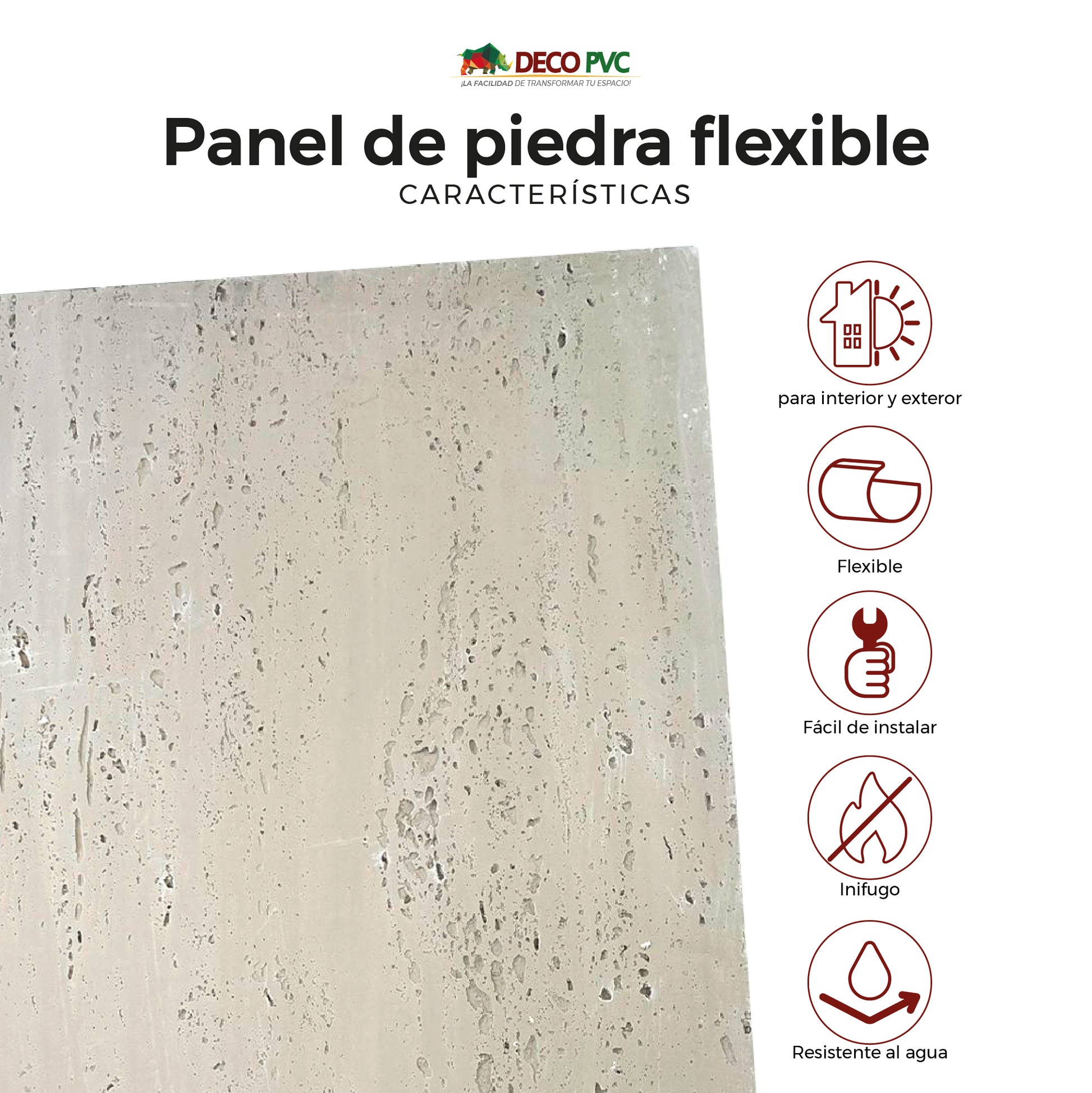 Rayado Negro BW1998 - Panel de Piedra Flexible