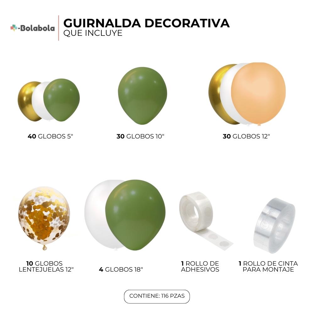 Verde Oliva - Guirnalda decorativa de globos- BolaBola®