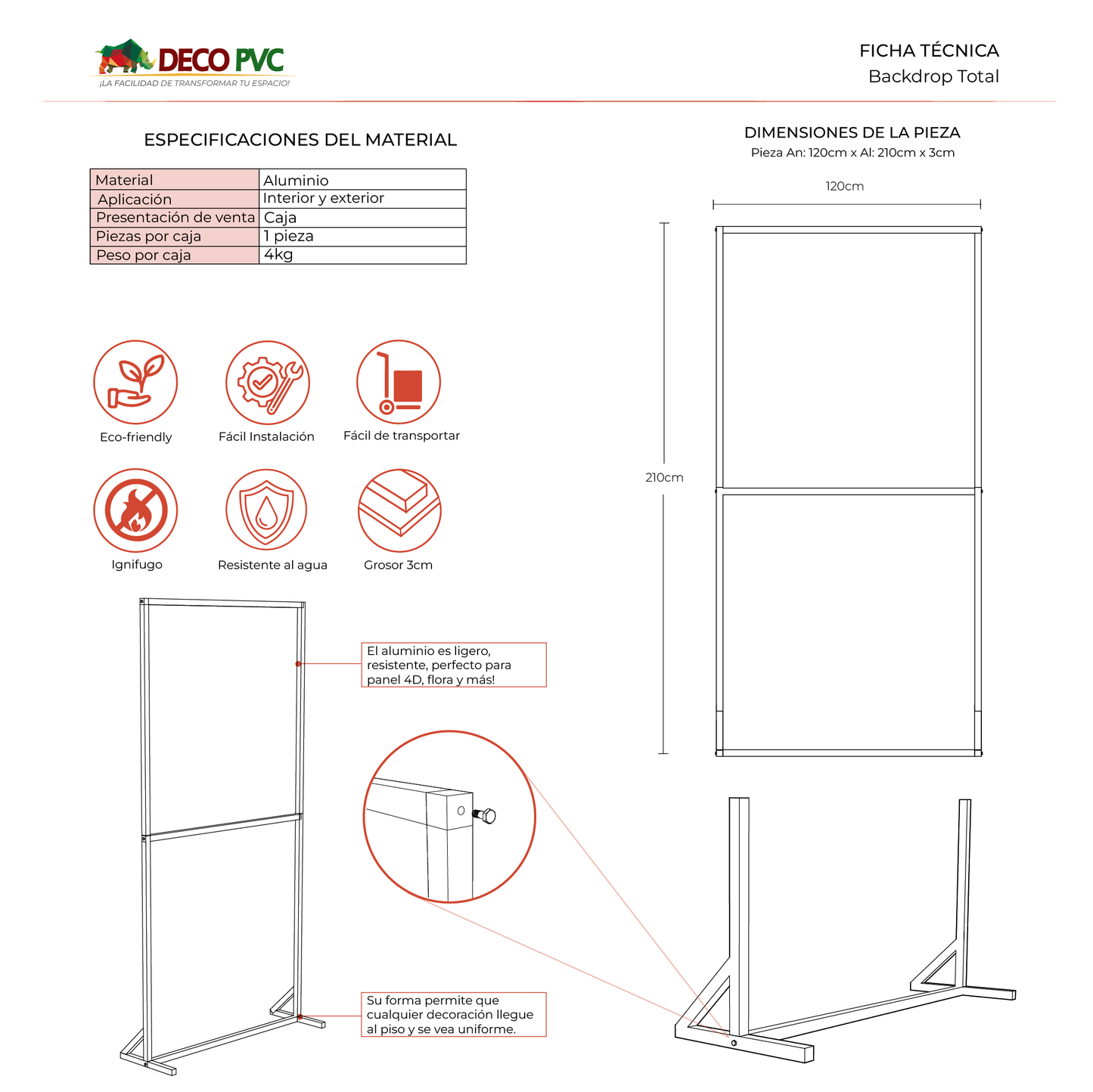 Backdrop total / 1pz / 2.10m*1.20m