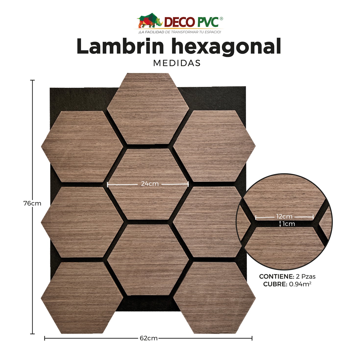 Lambrin Acústico Hexagonal