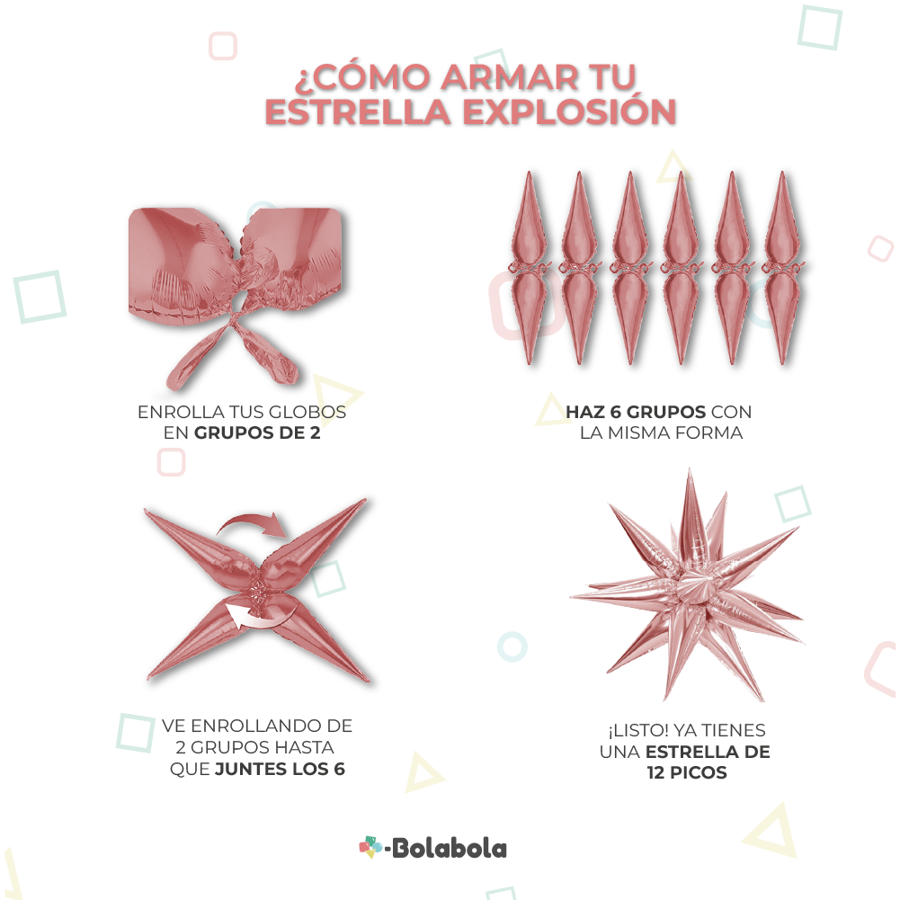 Globo Estrella Explosión Rosa Baby - E005 - BolaBola®