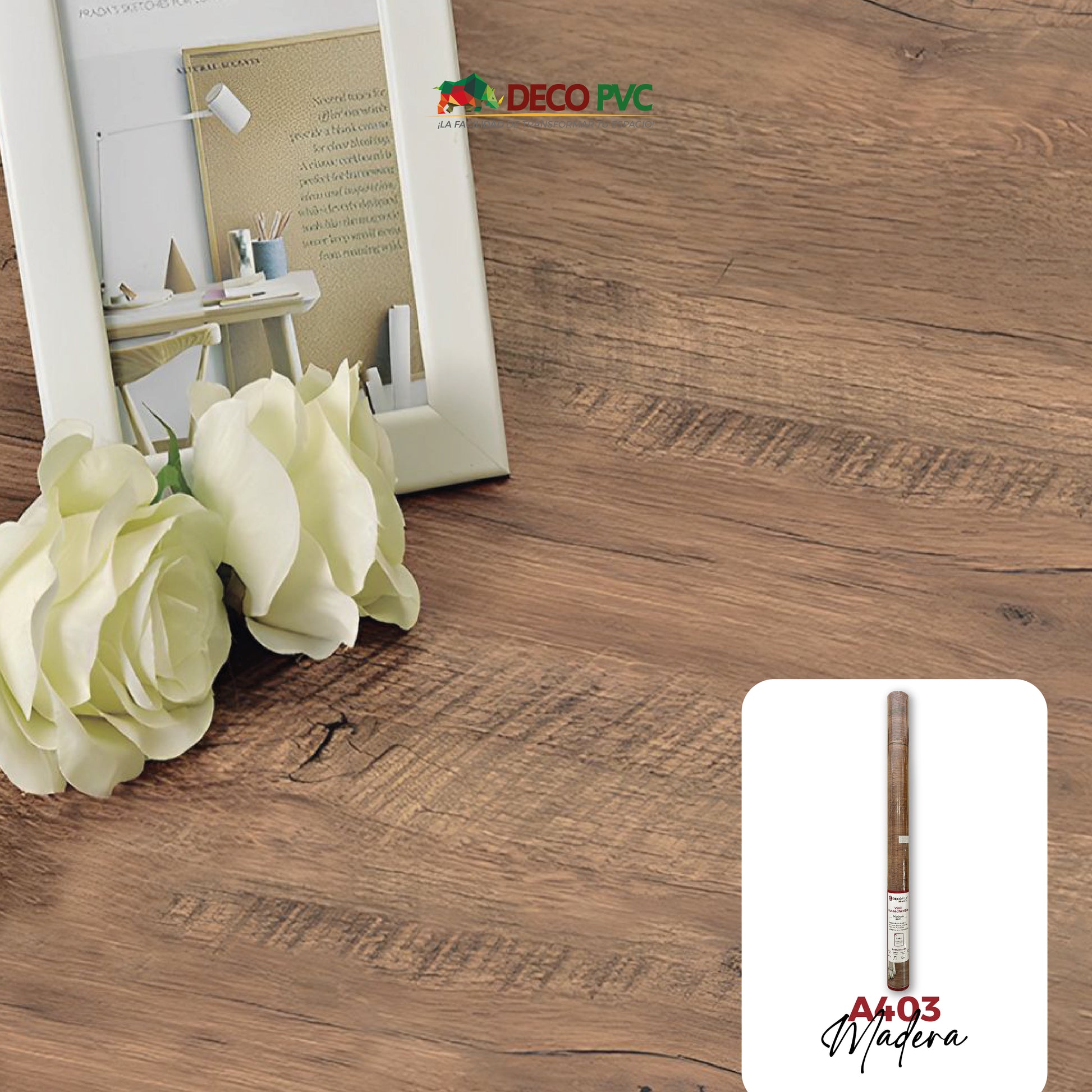 Vinil Autoadherible Madera en rollo (0.60x5m) - DECOFILM®