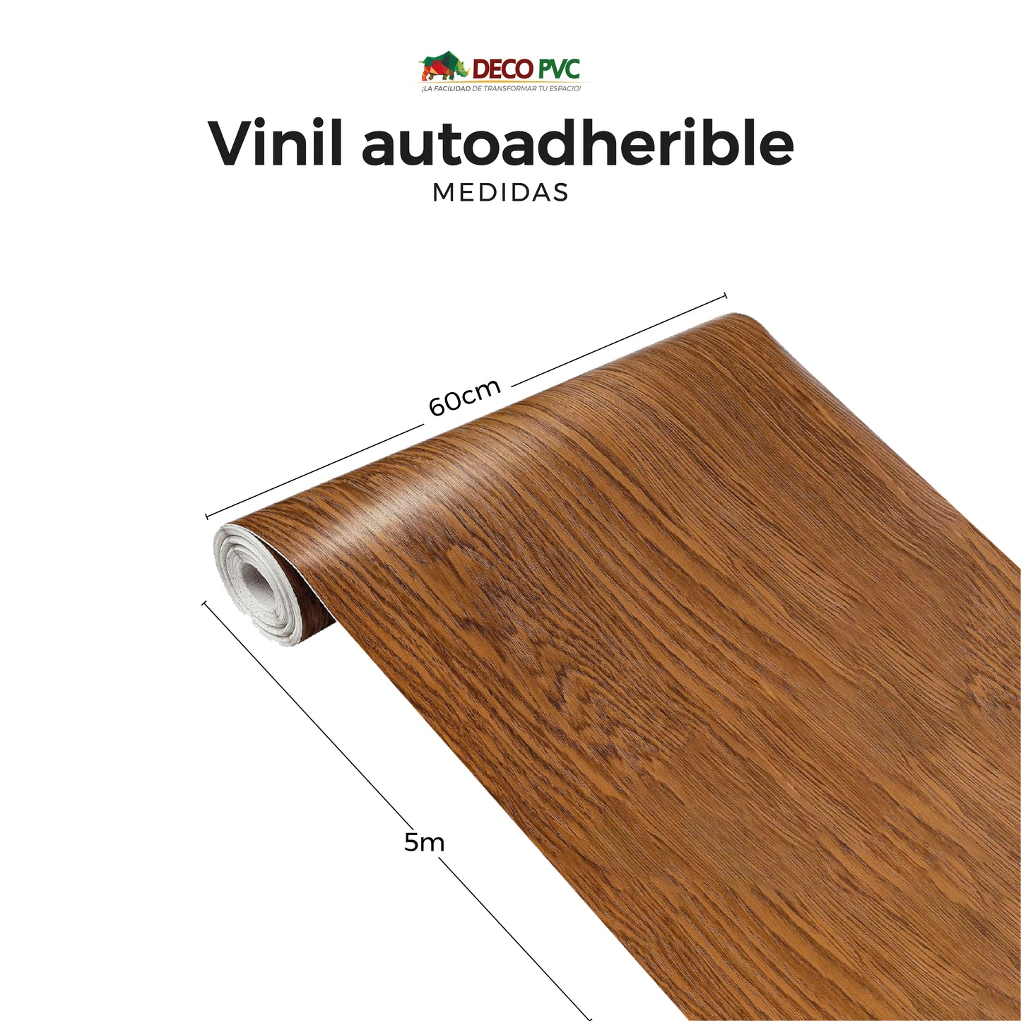 Vinil Autoadherible Madera en rollo (0.60x5m) - DECOFILM®