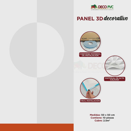 PANEL 3D -Diagonal S120 / 10pzas / 50*50cm