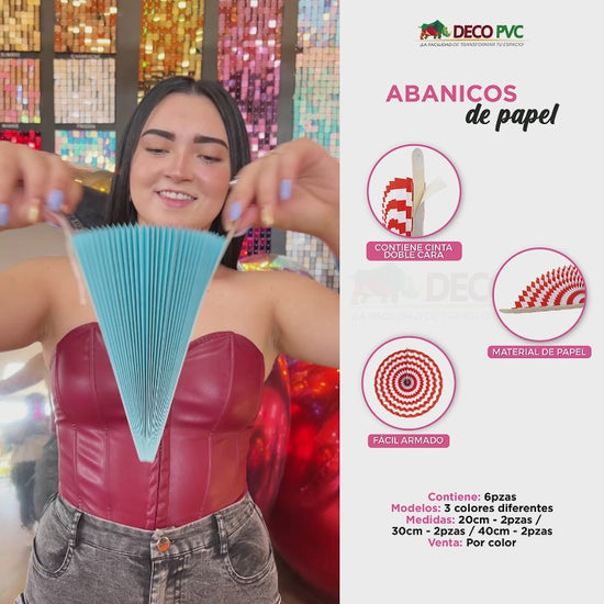 Colgantes - Abanicos de papel / 6pzas