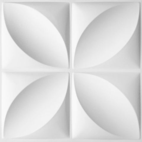 Panel Decorativo 3D para Muros Trébol Blanco 50 X 50 Cm Deco Pvc