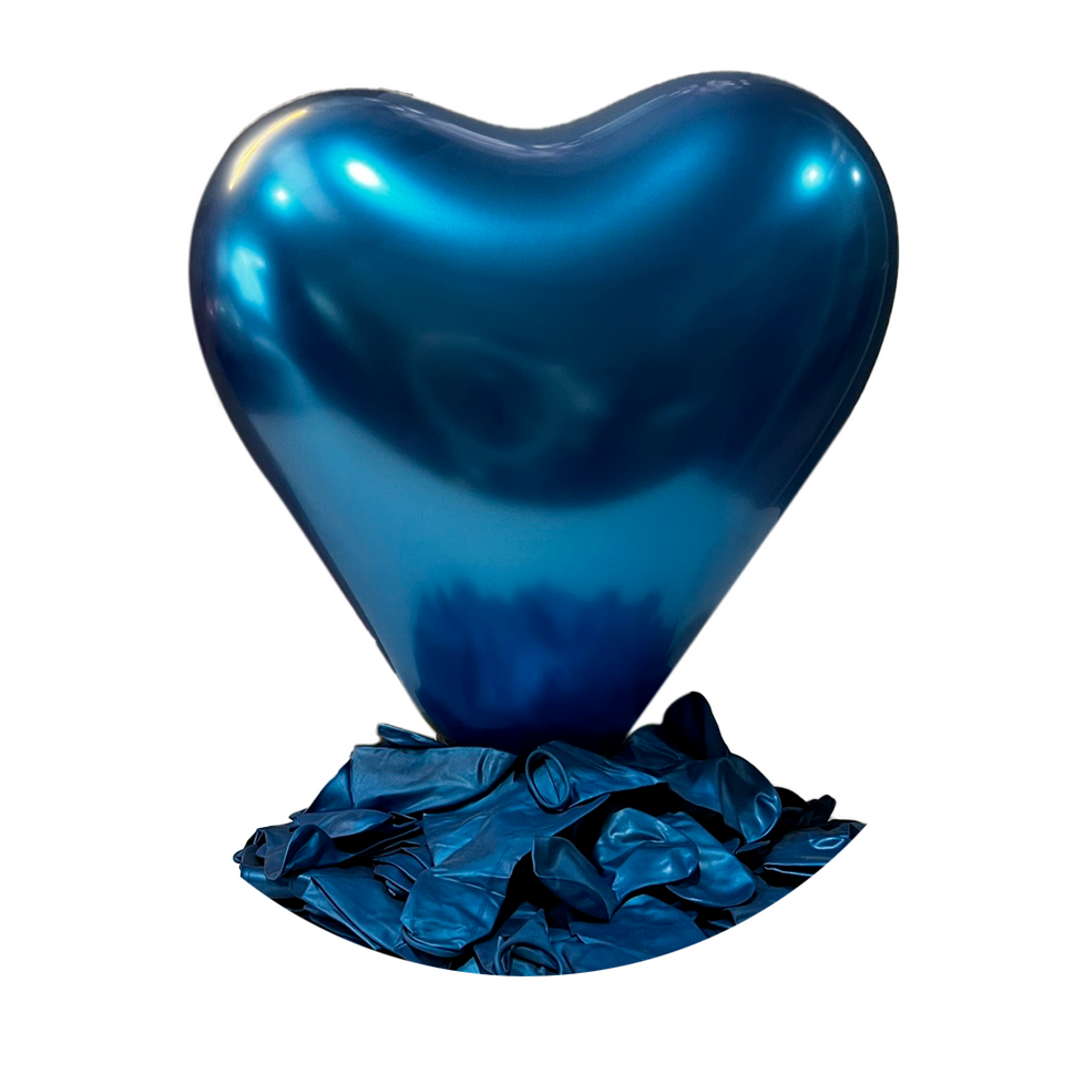 Globo Corazón Chrome 10" - BolaBola®Azul 10" CC005