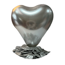 Globo Corazón Chrome 10" - BolaBola®Plata 10" CC001